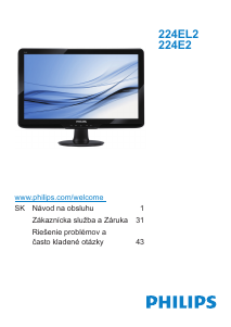 Návod Philips 224EL2SB LED monitor