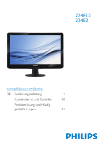 Bedienungsanleitung Philips 224EL2SB LED monitor