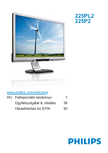 Használati útmutató Philips 225PL2ES LED-es monitor