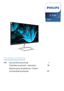 Priručnik Philips 226E9QDSB LED zaslon