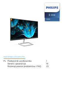 Instrukcja Philips 226E9QDSB Monitor LED