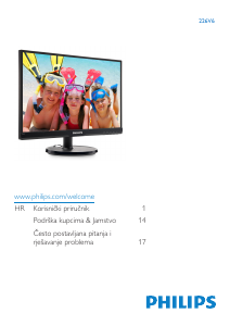 Priručnik Philips 226V6QSB6 LED zaslon