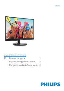 Panduan Philips 226V6QSB6 Monitor LED