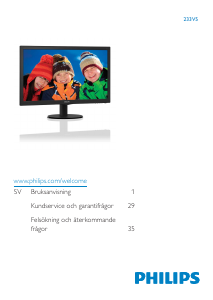 Bruksanvisning Philips 233V5QHABP LED skärm