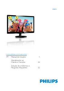 Manual Philips 236V4LAB Monitor LED