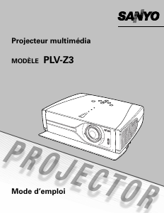 Mode d’emploi Sanyo PLV-Z3 Projecteur