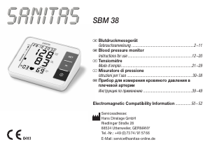 Руководство Sanitas SBM 38 Тонометр
