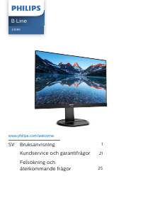 Bruksanvisning Philips 240B9 B Line LED skärm