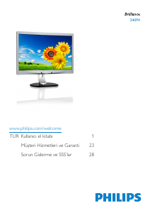 Kullanım kılavuzu Philips 240P4QPYNB LED ekran
