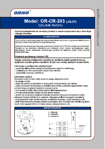 Instrukcja Orno OR-CR-203 Czujnik ruchu