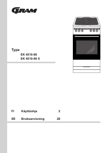 Käyttöohje Gram EK 4510-90 Liesi