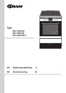 Brugsanvisning Gram EKI 12654-90 Komfur