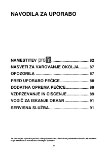Priročnik Whirlpool AKP 311/NB/03 Pečica