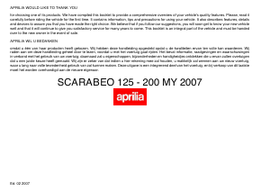 Handleiding Aprilia Scarabeo 125 MY (2007) Scooter