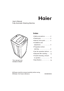 Handleiding Haier HWM60-918NZP Wasmachine
