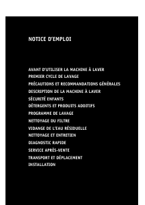 Mode d’emploi Whirlpool Grand Prix 1600 Lave-linge