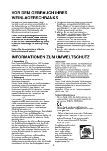 Bedienungsanleitung Whirlpool WW1400/A Weinklimaschrank