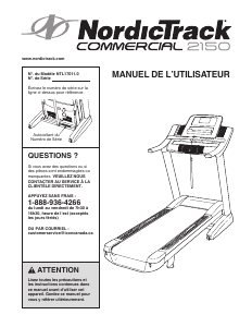 Mode d’emploi NordicTrack Commercial 2150 Tapis de course