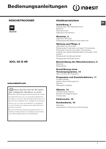 Bedienungsanleitung Indesit IDCL G5 B HR Trockner