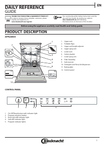 Manual Bauknecht BRIE 2B19 A Dishwasher