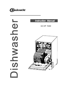 Manual Bauknecht GCXP 7240 Dishwasher