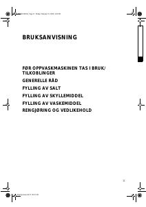 Bruksanvisning Bauknecht GSFH 1566 WS Oppvaskmaskin