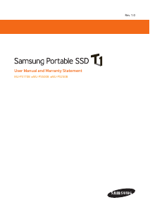 Manual Samsung MU-PS1T0B T1 Hard Disk Drive