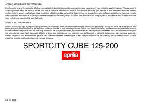Handleiding Aprilia Sportcity Cube 200 (2008) Scooter