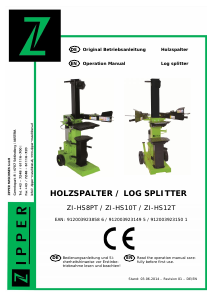 Handleiding Zipper ZI-HS8PT Houtkliever