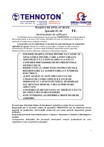 Manual Tehnoton Splendid 05 Mașină de spălat