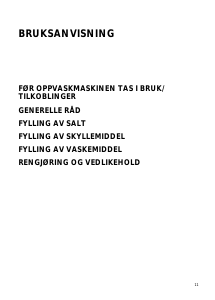 Bruksanvisning Bauknecht GSXS 7321 Oppvaskmaskin