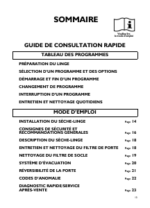 Mode d’emploi Bauknecht Excellence HP 8522 Sèche-linge