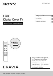 Bruksanvisning Sony Bravia XBR-40LX900 LCD TV