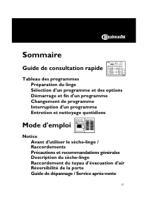 Mode d’emploi Bauknecht TRAD 6240 Sèche-linge