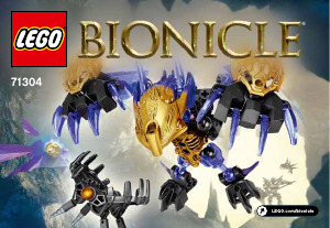Manual de uso Lego set 71304 Bionicle Terak – criatura de la tierra