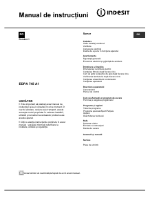 Manual Indesit EDPA 745 A1 ECO (EU) Uscător