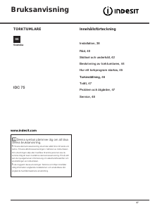 Bruksanvisning Indesit IDC 75 B (EU) Torktumlare