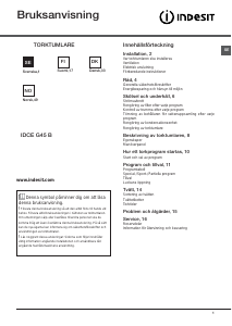Bruksanvisning Indesit IDCE G45 B (EU) Torktumlare