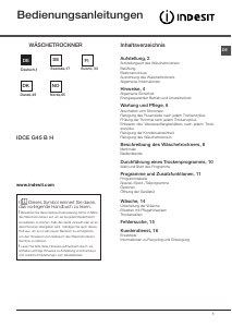 Bruksanvisning Indesit IDCE G45 B H (EU) Tørketrommel