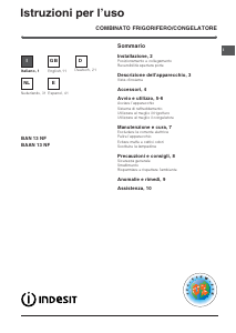 Manuale Indesit BAAN 13 NF Frigorifero-congelatore