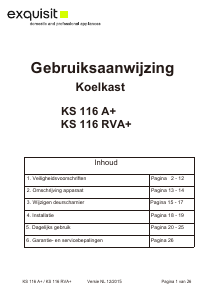 Handleiding Exquisit KS 116 A+ Koelkast