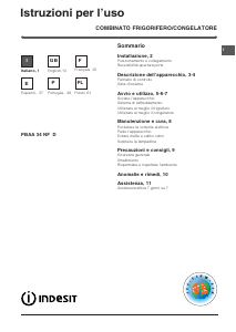 Manual Indesit PBAA 34 NF D Frigorífico combinado