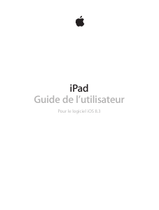 Mode d’emploi Apple iPad (iOS 8.3) Tablette