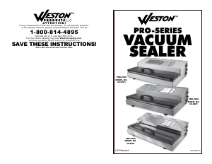 Manual Weston PRO-2100 Vacuum Sealer