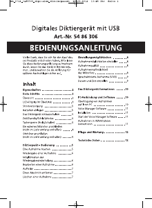 Bedienungsanleitung Weltbild 54 86 306 Diktiergerät