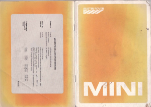 Mode d’emploi Mini Cooper (1986)