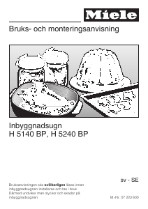 Bruksanvisning Miele H 5240 BP Ugn