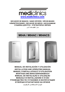 Manual de uso Mediclinics M04A Smartflow Secador de manos