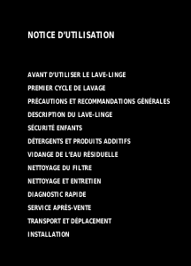 Mode d’emploi Whirlpool AWM 1001 Lave-linge