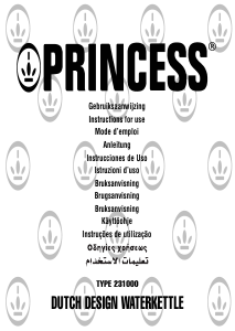 Brugsanvisning Princess 231000 Dutch Design Elkedel
